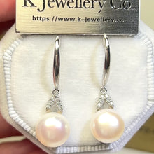 Load the video into the gallery viewer and play, Moissanite Pearl Earrings Moissanite natural pearl ear hooks
