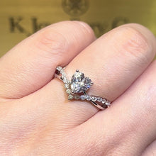 Load the video into the gallery viewer and play, Moissanite Heart V-Crown Ring Moissanite Heart V-Crown Ring
