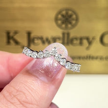Load the video into the gallery viewer and play, Moissanite V Stacking Ring Moissanite V-shaped row ring
