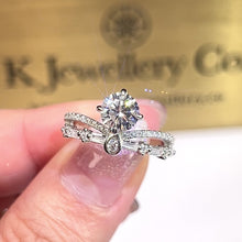 Load the video into the gallery viewer and play, Moissanite Princess Crown Ring Moissanite Princess Crown Ring
