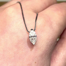 Load the video into the gallery viewer and play, Moissanite Marquise Necklace Moissanite marquise clear-set necklace
