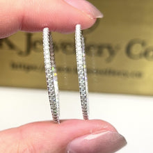 Load the video into the gallery viewer and play, Moissanite Full Paved Earrings Moissanite full circle inside and outside earrings
