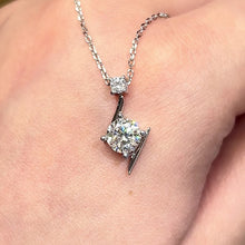 Load the video into the gallery viewer and play, Moissanite Dance of Lightning Necklace Moissanite Lightning Dance Necklace
