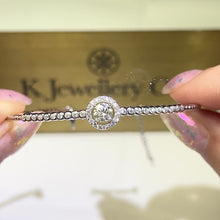 將影片載入圖庫檢視器並播放，Moissanite 0.5ct Pave Bangle 莫桑石圍鑲珠珠手鐲
