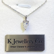 Load the video into the gallery viewer and play, Moissanite Pear Necklace Moissanite pear-shaped clear set necklace
