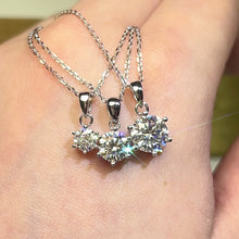Load the video into the gallery viewer and play, Moissanite Six Claws Classic Necklace Moissanite Classic Six Claws Necklace

