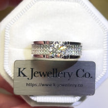 將影片載入圖庫檢視器並播放，Moissanite Men Horn Paved Ring 莫桑石男款牛角微鑲戒指
