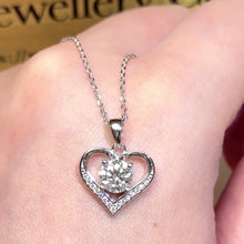 Load the video into the gallery viewer and play, Moissanite Heart Necklace Moissanite Heart Necklace
