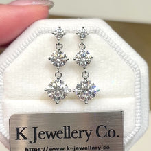 Load the video into the gallery viewer and play, Moissanite Three Stars Earrings Moissanite Three Stones Full Moissanite Earrings

