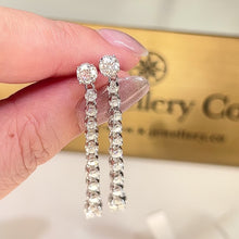 Load the video into the gallery viewer and play, Moissanite Twinkling Stardust Earrings Moissanite twinkling stardust long earrings
