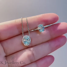 Load the video into the gallery viewer and play, Oval Aquamarine Necklace/Ring Oval Aquamarine Necklace/Ring
