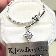 Load the video into the gallery viewer and play, Moissanite Knot 1ct Necklace Moissanite Knot necklace
