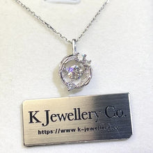 Load the video into the gallery viewer and play, Moissanite Dancing Stone Feather Necklace Moissanite Beating Heart Feather Necklace
