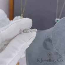 Load the video into the gallery viewer and play, Moissanite Full Paved Ring Full Moissanite full diamond ring 
