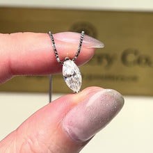 Load the video into the gallery viewer and play, Moissanite Marquise Necklace Moissanite marquise clear-set necklace
