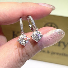 Load the video into the gallery viewer and play, Moissanite Four Prongs Cuff Earrings Moissanite Four Prongs Cuff Earrings
