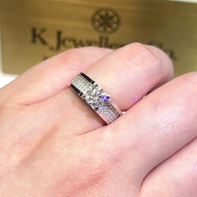 將影片載入圖庫檢視器並播放，Moissanite Men Horn Paved Ring 莫桑石男款牛角微鑲戒指
