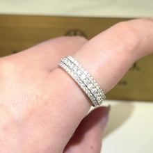 Load the video into the gallery viewer and play, Moissanite Rolling Ring Full Paved Ring Full Circle Three Rows of Moissanite Rotating Ring
