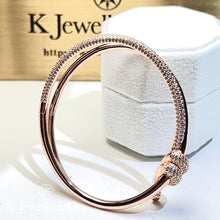 Load image into gallery viewer Cubic Zirconia Knot Bangle high carbon diamond knot bracelet
