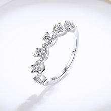Load image into gallery viewer Moissanite Crown Stacking Ring Moissanite Crown Line Ring
