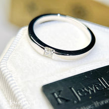 將圖片載入圖庫檢視器 Moissanite Couple Princess Cut Ring 莫桑石公主方石情侶戒指
