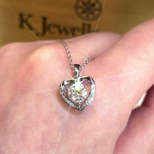 將影片載入圖庫檢視器並播放，Moissanite Heart Necklace  莫桑石愛心圍鑲頸鏈
