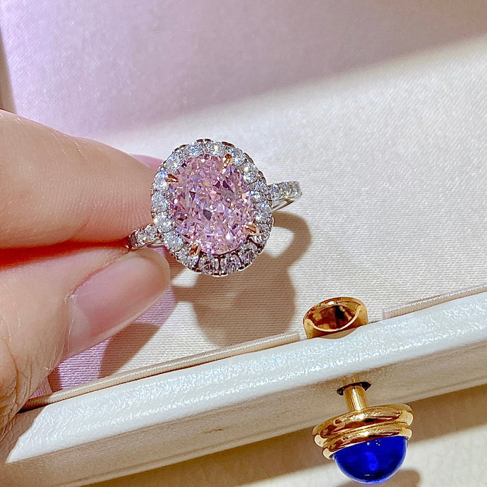 3.15 Carat Pink Sapphire and Diamond Ring