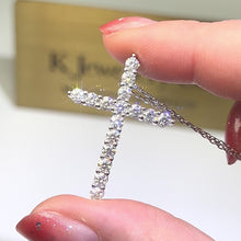Load the video into the gallery viewer and play, Moissanite 1.6ct Cross Necklace Moissanite 1.6ct Cross Necklace
