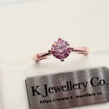 Load the video into the gallery viewer and play, Moissanite Four Claws Love Ring custom pink moissanite ring
