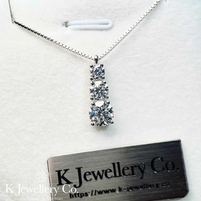 Moissanite Three Stars 1.8ct Necklace 莫桑石漸變三層鑽頸鏈