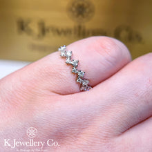 Load image into gallery viewer Moissanite Wave Stacking Ring Moissanite Wave Star Diamond Row Ring
