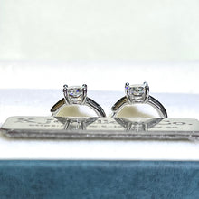 將圖片載入圖庫檢視器 Moissanite 0.5ct Four Prongs Circle Earrings 莫桑石50分四爪耳圈
