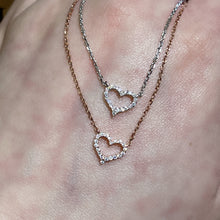 Load image into gallery viewer Moissanite Hearts Pendent Moissanite love necklace

