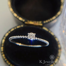 將圖片載入圖庫檢視器 Diamond 18K Gold 0.1ct Ring 18K天然鑽石10分戒指
