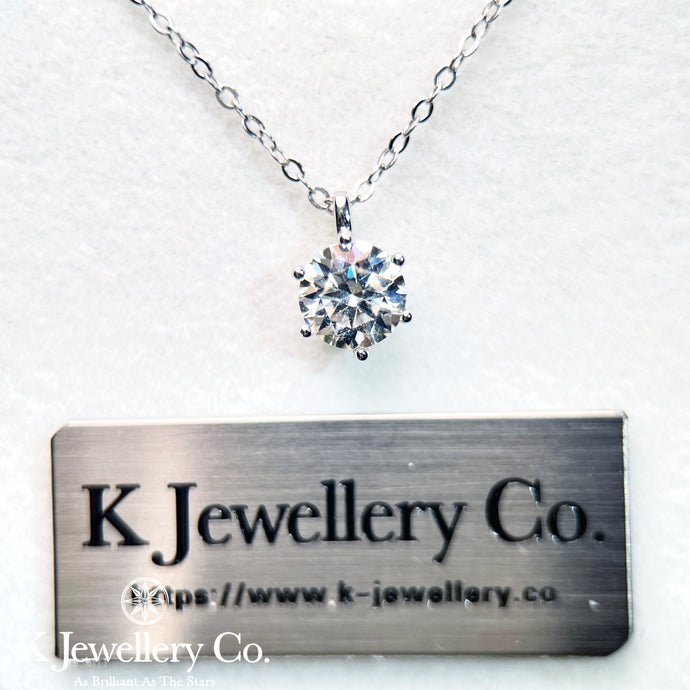 Moissanite New Six Prong Necklace 莫桑石簡約六爪頸鏈