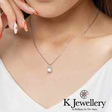 Load image into gallery viewer Moissanite Emerald Cut Necklace Moissanite clear-set grandmother&#39;s cut necklace
