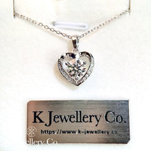 將圖片載入圖庫檢視器 Moissanite Heart Necklace  莫桑石愛心圍鑲頸鏈
