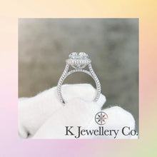 Load image into gallery viewer Moissanite 5ct Cushion Brilliant Ring Moissanite long pillow type full pavé ring
