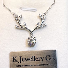 Load the video into the gallery viewer and play, Moissanite Deer 1ct Necklace Moissanite Deer 1 card necklace
