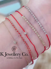 Load the video into the gallery viewer and play, Diamond 18K Gold Diamond Red Bracelet 18K Gold Diamond 26 Points Small Red Bracelet

