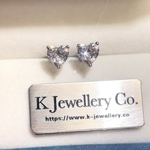Load the video into the gallery viewer and play, Moissanite Heart Shape Ear Studs Moissanite Heart Shape Ear Studs
