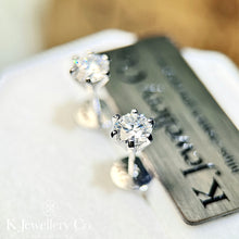 Load image into gallery viewer Moissanite Six Prong Screw Ear Studs Moissanite Six Prong Screw Ear Studs
