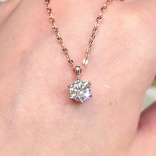 Load the video into the gallery viewer and play, Moissanite Six Prong Necklace Moissanite Six Claw Necklace
