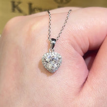 Load the video into the gallery viewer and play, Moissanite Heart Paved Necklace Moissanite Heart Paved Necklace
