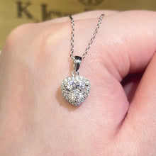 Load the video into the gallery viewer and play, Moissanite Heart Paved Necklace Moissanite Heart Paved Necklace
