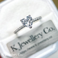 Load image into gallery viewer Moissanite Heart Shape Paved Ring Moissanite Heart Shape Paved Ring

