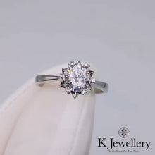 將影片載入圖庫檢視器並播放，Moissanite Snow Ring莫桑石雪花永恆戒指
