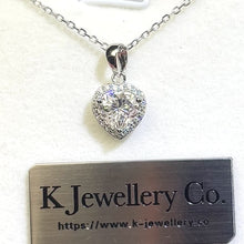 Load the video into the gallery viewer and play, Moissanite Heart Paved Necklace Moissanite Heart Paved Necklace
