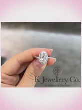 Load the video into the gallery viewer and play, Moissanite Oval Paved 4.5ct Ring Moissanite Oval Paved 4.5ct Ring
