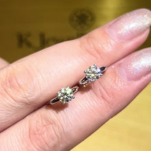 Load the video into the gallery viewer and play, Moissanite 0.5ct Four Prongs Circle Earrings Moissanite 50 points four prong earrings
